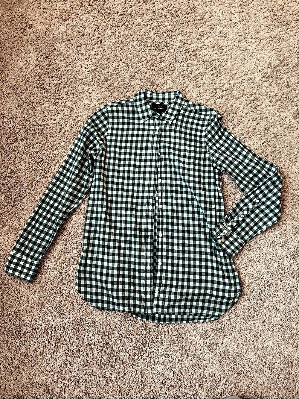 J.CREW Classic-fit Boy Shirt in Gingham Button Down in Green & White
